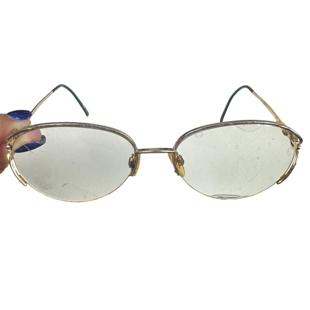 Tura Gold Green Metal Frame Japan 681 Eyeglasses Glasses – Needs Lenses